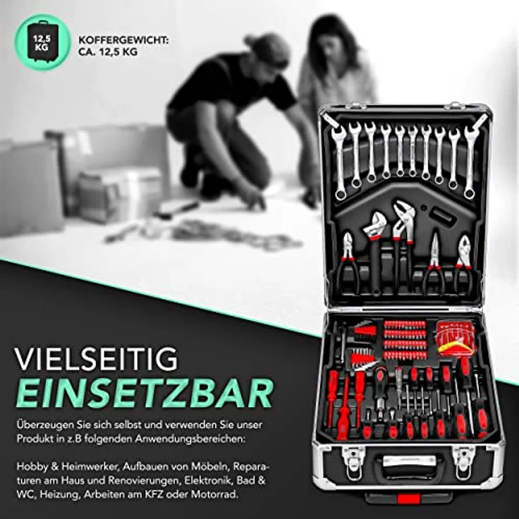 TRESKO 949 tlg Werkzeugkoffer Anthrazit Werkzeugkasten Werkzeugbox Werkzeugkiste Trolley Set – Bild 6