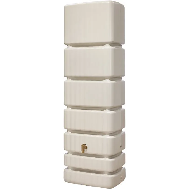 4rain Slim Wandtank sandbeige Regentonne, 350 Liter, UV-stabil, made in Germany