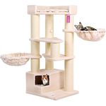 CanadianCat Company | Kratzbaum Vancouver | Sisalstämme Ø15cm | Beige | ca. 65 x 55 x 140 cm