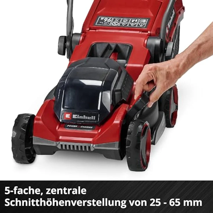 Einhell Akku-Rasenmäher GE-CM 18/32 C Li BL-Solo, geeignet für Flächen bis 270 m², bürstenloser Motor, 27-Liter-Grasfangkorb, zentrale Schnitthöhenverstellung – Bild 8