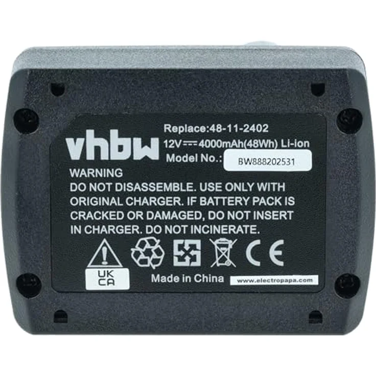 vhbw Akku kompatibel mit Milwaukee M12, 4000 mAh, Li-Ion, 12 V, schwarz/rot – Bild 3