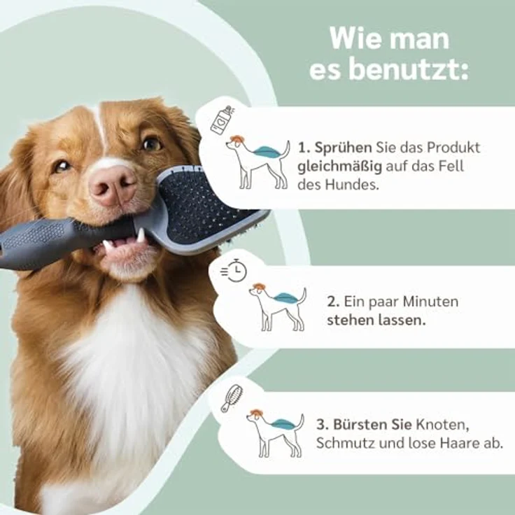 Amusi Fellpflege Hund Entfilzungsspray, hypoallergene Formel auf Pflanzenölbasis, 250 ml, Fellspray mit antistatischer Wirkung für alle Felltypen – Bild 5