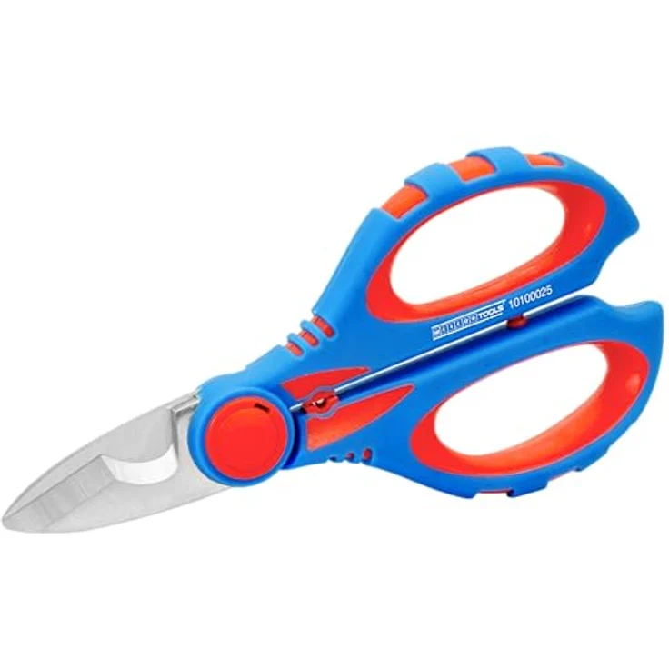 WEICON TOOLS Elektrikerschere XL; Elektriker Schere zum Schneiden, Abisolieren und Crimpen; mit Schutzhülle, von WEICON. – Bild 1