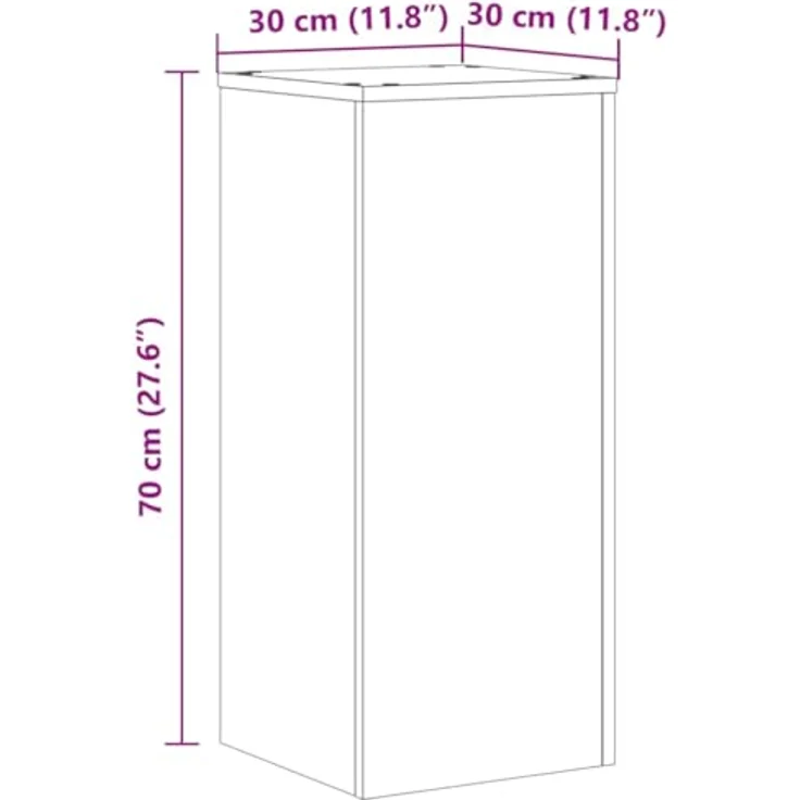 vidaXL Blumenständer Blumenständer Pflanzenständer 2 Stk Altholz-Optik 30x30x70 cm Spanplat – Bild 9