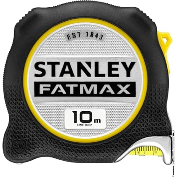 Stanley FATMAX Bandmaß XTREME 10m mit integrierter Fingerbremse und BLADEAMOR-Überzug, extra großer Haken, beidseitig bedruckt, Bi-Material Gehäuse - FMHT38232-0 – Bild 1