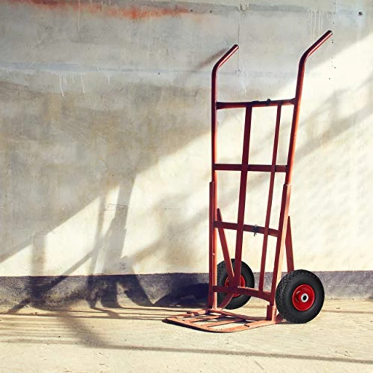 Relaxdays, schwarz-rot 2X Sackkarrenrad, pannensichere Vollgummireifen, 3.00-4" Stahlfelge, 20mm Achse, 100kg, 260x85 mm, 10026069_261 – Bild 5