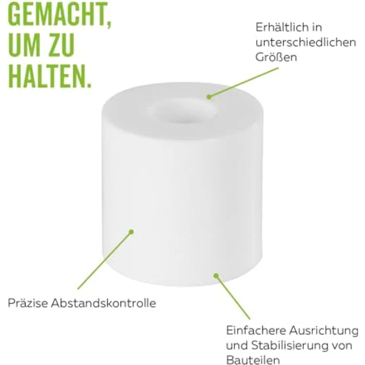 10 x GAH Distanzhülse Ø 20 mm Weiß Kunststoff H: 20 mm - GAH Alberts – Bild 6
