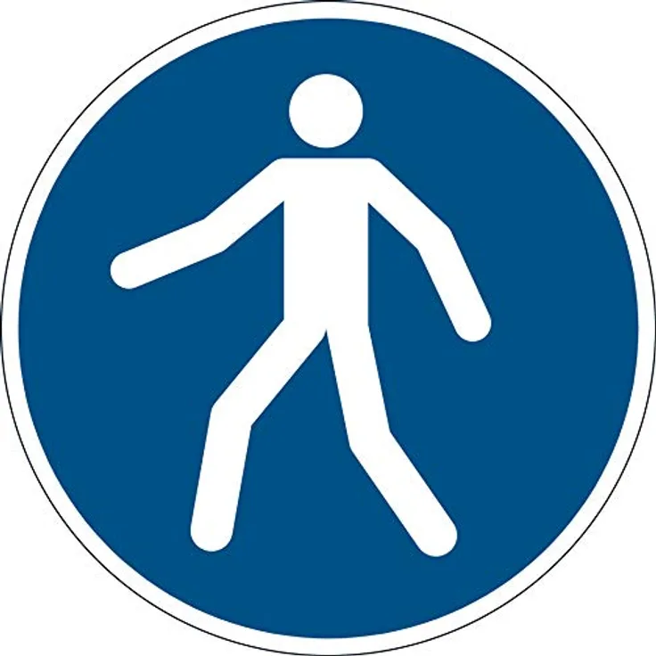 Durable Bodenaufkleber Sicherheitskennzeichen Fußgängerweg benutzen, Ø 43 cm, 173106