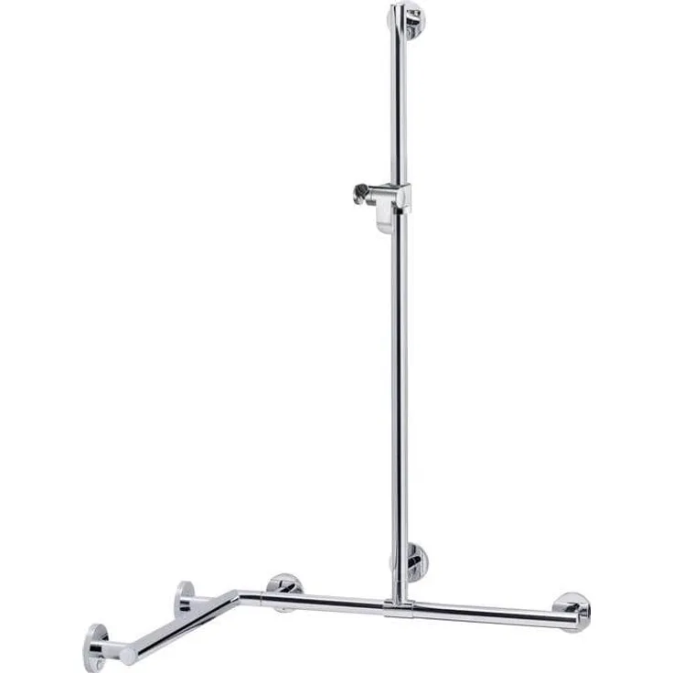 Keuco Möbelgriff Duschhandlauf PLAN CARE m Bsta 797/797/1263mm Alu sil-elo/verchr - Rechts/Links verwendbar, Belastbarkeit 115 kg, Alu Silber-Elo/Verchromt