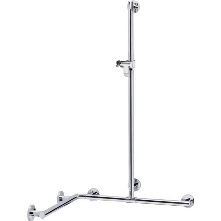 Keuco Möbelgriff Duschhandlauf PLAN CARE m Bsta 797/797/1263mm Alu sil-elo/verchr - Rechts/Links verwendbar, Belastbarkeit 115 kg, Alu Silber-Elo/Verchromt – Bild 1