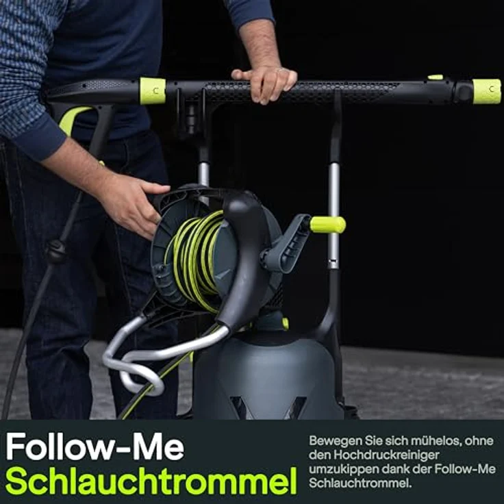 AVA Hochdruckreiniger Master P60 XL, 145bar, 500L/h 2100 W - inkl. Terrassenreiniger, Schlauchtrommel, Variodüse, Dreckfräse, Hochdruckwasserpistole, Zoomlanze & Wasserfilter - AVA of Norway – Bild 4