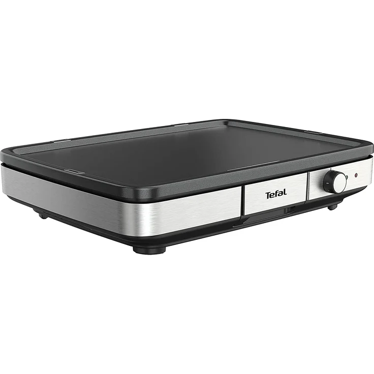 Tefal Maxi Plancha Elektro-Tischgrill CB690D, Extra groß, Antihaftbeschichtete Teppanyaki Platte, Leichte Reinigung, Innen und außen nutzbar, Inkl. abnehmbarem Windschutz Holzspatel, 2300W, klein – Bild 3