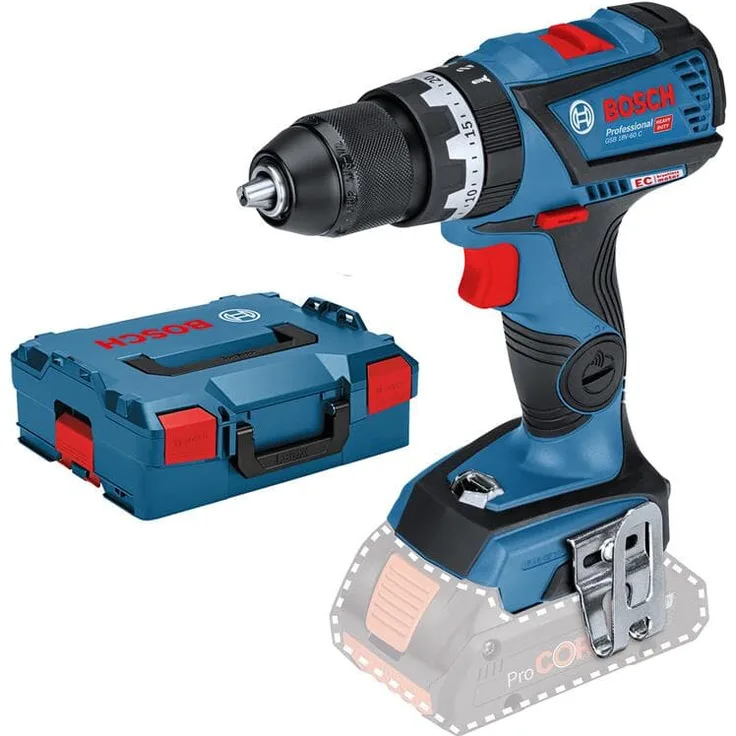 Bosch Professional 18V System Akku Schlagbohrschrauber GSB 18V-60 C (max. Drehmoment: 60 Nm,Bohr-Ø max.: Holz-Stahl-Mauerwerk 38-13-13 mm,Connect Ready, ohne Akkus und Ladegerät,in L-Boxx)