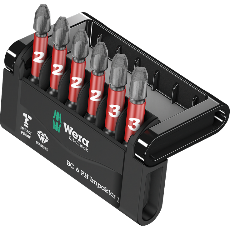Wera Bit-Sortiment, Bit-Check 6 PH Impaktor 1, 6-teilig, 05057691001