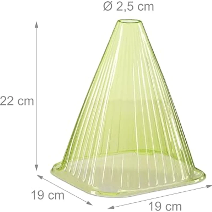relaxdays Pflanzenschutzdach Pflanzenhut Set, 24er Pack, chemiefreier Schutz vor Schnecken, Grünes PVC mit Mikroklima – Bild 4