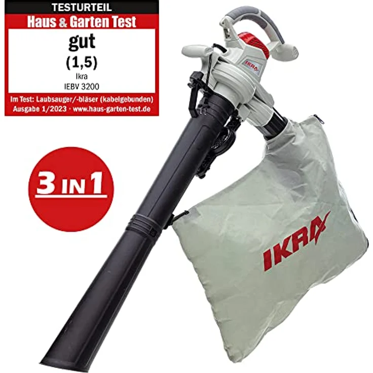 IKRA Elektro Laubbläser & Laubsauger IEBV 3200, mit Blasrohrverlängerung – Bild 2
