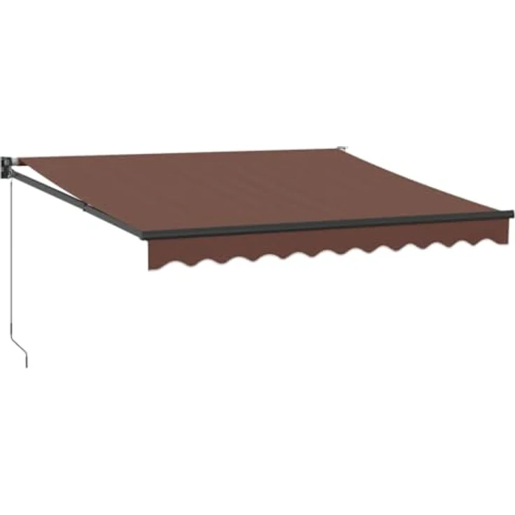 vidaXL Manuelle Markise, UV-beständig, Braun 300x250 cm, pulverbeschichteter Aluminiumrahmen – Bild 1