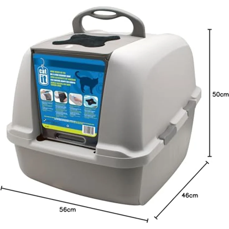 Catit Jumbo Katzentoilette mit Abdeckung, Grau – Bild 5
