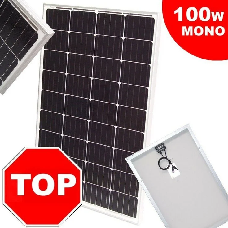 Apex Solarmodul Solarpanel Solarmodul 55419 MONOkristallin 100W, monokristallines Solarmodul mit extra hohem Wirkungsgrad