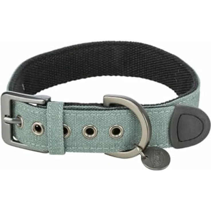 TRIXIE CityStyle Halsband, extra breit, Größe M, aus Canvas und Polycotton, Salbei – Bild 1