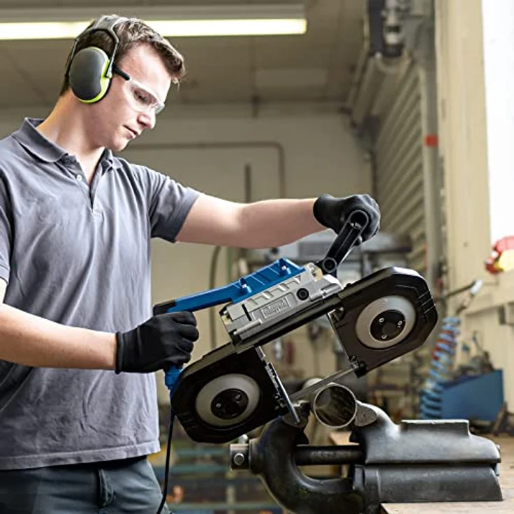 Scheppach MBS1200 Metallbandsäge Metallsäge Bandsäge | 1100W Leistung | Schnitthöhe bis 127mm & Rohrschnitt bis Ø80mm | abnehmbarer Arbeitstisch | LED-Licht | Vario-Speed 0,7-2,4 m/s – Bild 3