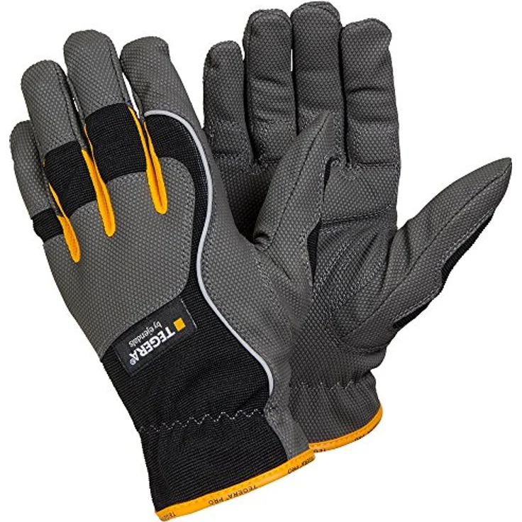 Ejendals 9125-10 Handschuh Tegera 9125'' aus Synthetikleder Größe 10, grau-schwarz-gelb 6 Paar – Bild 2