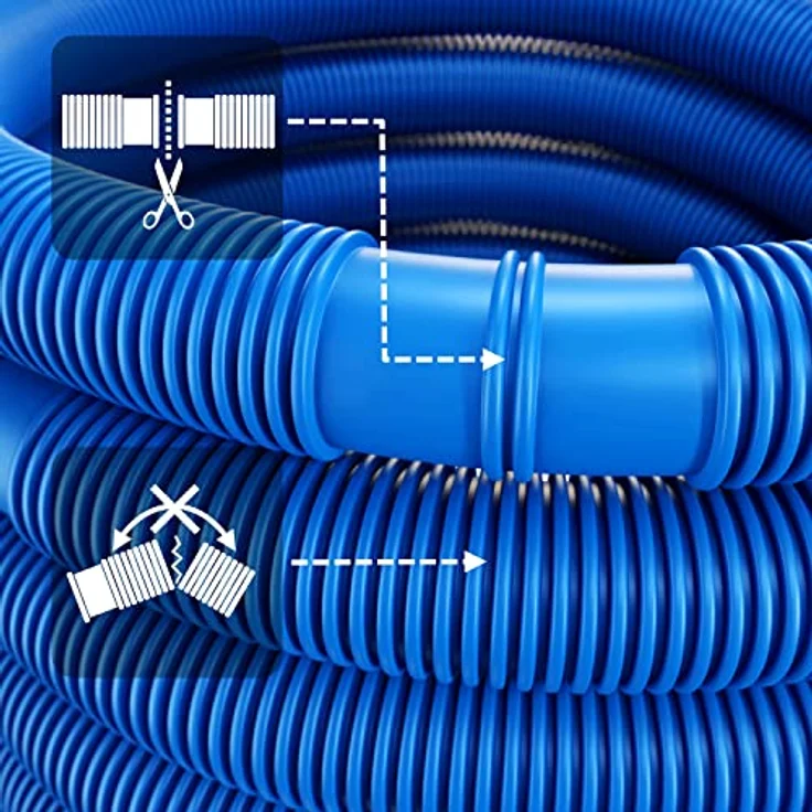 Monzana Schwimmbadschlauch flexibel formstabil UV-Beständig Muffen Schwimmbadschlauch Pumpenschlauch Wasserschlauch Saugschlauch – Bild 8
