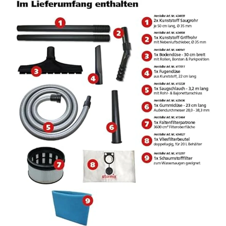 Starmix Handwerker-Sauger uClean ARDL-1420 EHP, Nass- und Trockensauger mit 20l-Behälter, Staubklasse L, autom. Filterabreinigung – Bild 2