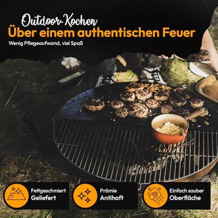BonFeu Plancha Feuerplatte ½ Ø120cm - 6mm Dick - Grillplatte aus hochwertigem Stahl für Feuertonne und Feuerschale – Bild 5