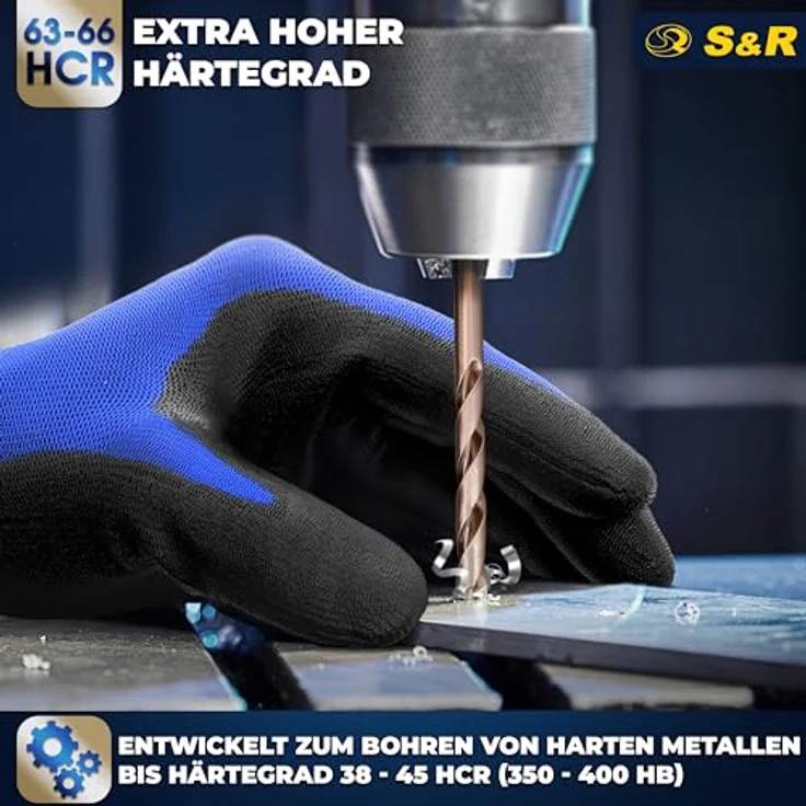 S&R Metallbohrer HSS-G COBALT, 13-tlg Set 1,5-6,5 mm, Industrie-Qualität, Kobaltlegiert, C-Schliff – Bild 4