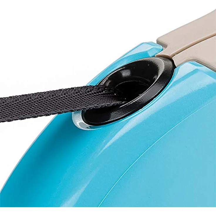 Ferplast Hundeleine Amigo SMALL, Rollleine für kleine Hunde bis 15 kg, max. 5 m Gurtband, ergonomischer Verriegelungs- und Entriegelungsknopf, beige mit hellblauer Abdeckung – Bild 5