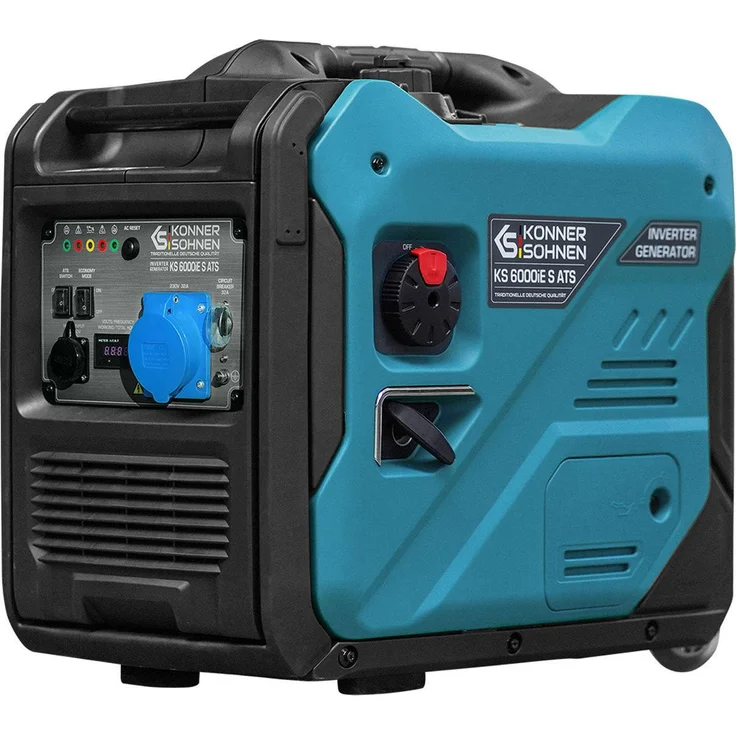Könner & Söhnen KS 6000iE S ATS, Stromgenerator 5000 W mit 11 l Benzintank, leiser Betrieb 70 dB