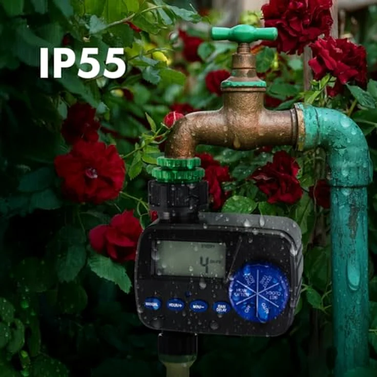 Green Blue GB390, Digital Bewässerungssteuergerät mit IP55 Schutz, elektronischer Bewässerungstimer mit Display und manueller Startfunktion – Bild 4