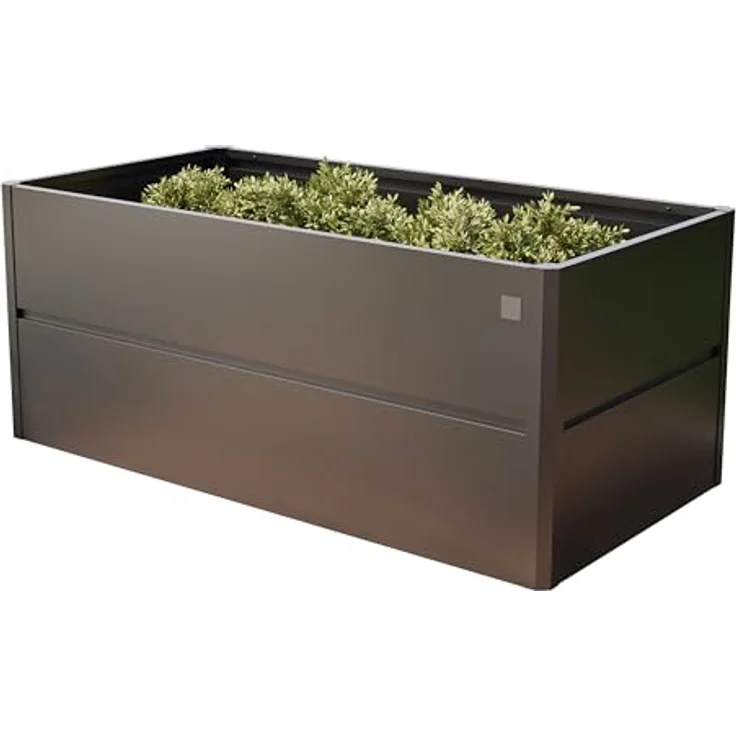 GFP PRIMEYARD 200 x 100 x 77 cm Hochbeet Theo, Stahl, Anthrazit-Metallic, robuste Konstruktion, edles Design, isolierend, rückenschonend, schnelle Montage – Bild 1