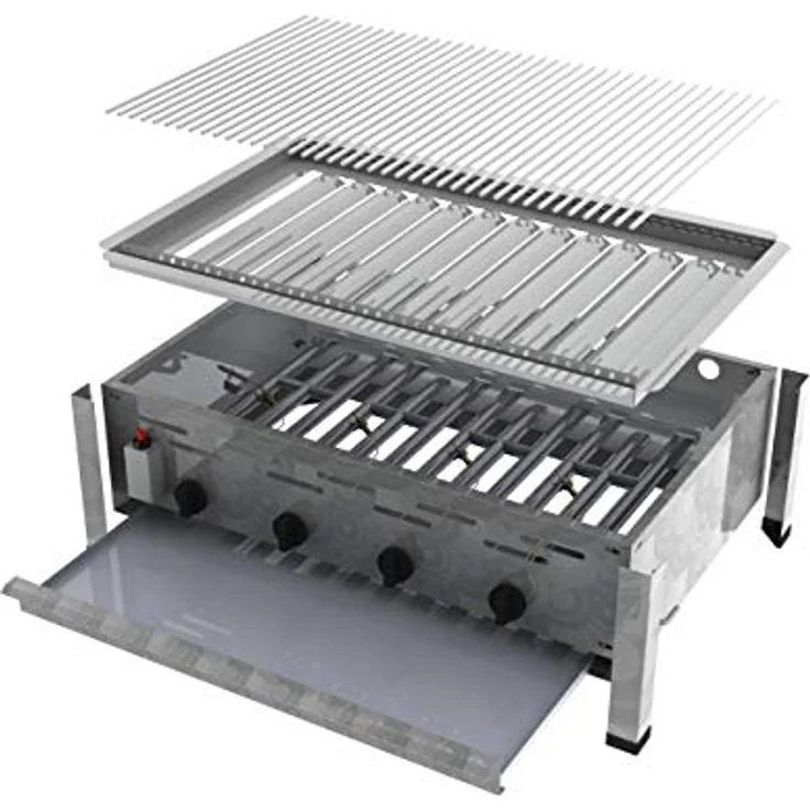 ChattenGlut Gasgrill ChattenGlut Gastrobräter 18kW mit Einzelne Edelstahlstäbe als Rost, BxTxH: 810x530x270 cm, Edelstahl Ausführung – Bild 6