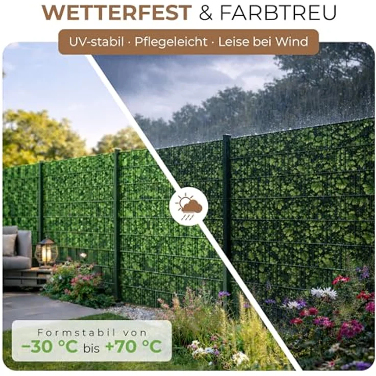 BooGardi PVC Sichtschutzstreifen · Sichtschutz Zaun 19 cm x 35 m Hellgrau 4 Rollen · 450 g/m² · inkl. 30 Clips · Zaunblende für Doppelstabmattenzaun & Stabmattenzaun · Blickdicht & wetterfest – Bild 4