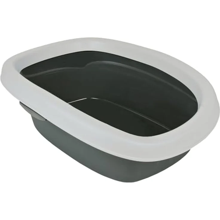 Trixie Katzentoilette Carlo mit Rand und Schaufel grau-hellgrau 31 × 14 × 43 cm – Bild 2