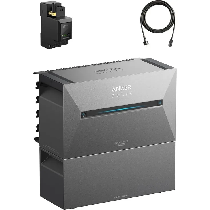 Anker SOLIX Solarbank 3 E2700 Pro Set, 5376Wh Stromspeicher mit Zusatzakku und Smart Meter, 3600W PV-Eingangsleistung, schwarz