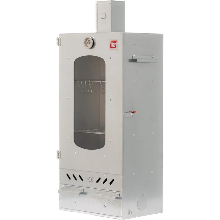 ITA Smoker Räucherofen 7012 - Premium Räucherschrank mit Sichtfenster & Kaminabzug, Legierter Stahl, 3 Etagen – Bild 1