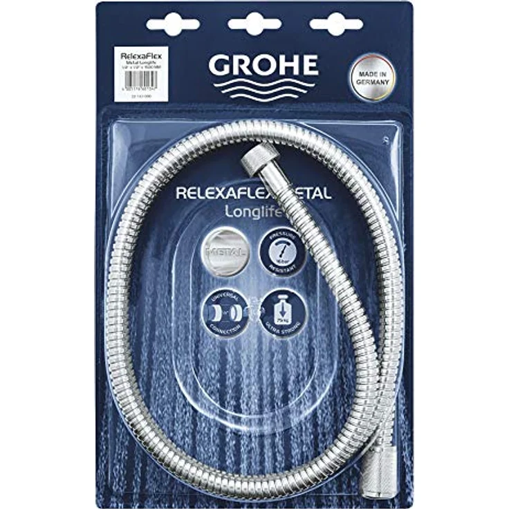 GROHE Relexaflex Metall Longlife Brausen und Duschsysteme (Metallbrauseschlauch 1500, 1,5 mm) chrom, 28143000 – Bild 4