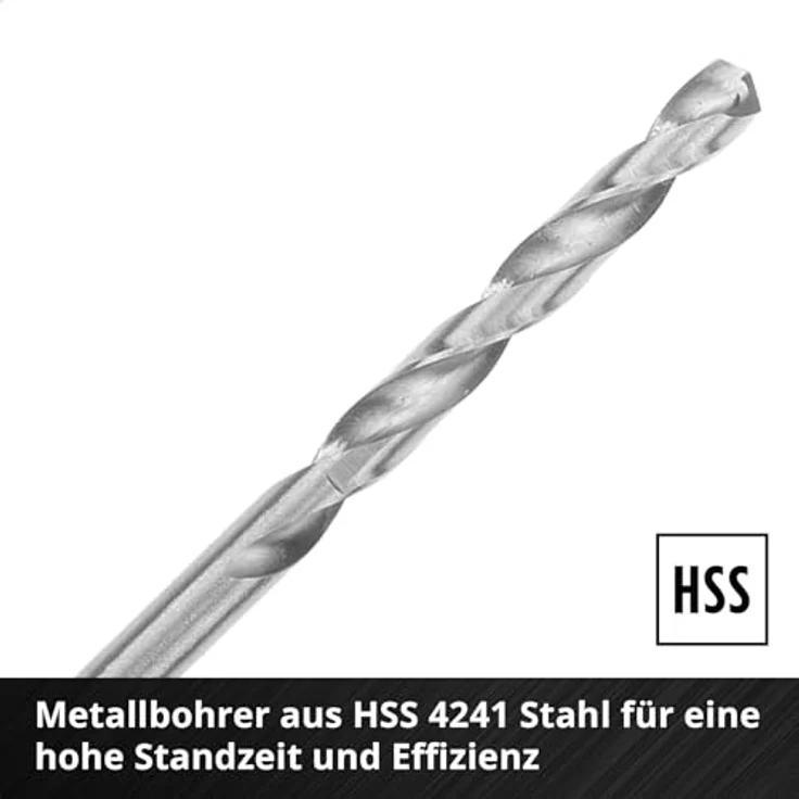 Einhell Original S-CASE 10-tlg. Metallbohrer-Set - HSS 4241 Stahl, E 6.3 Schaft, 135°-Split-Point-Spitze, rollgewalzte Typ N Spirale - inkl. Aufbewahrungsbox – Bild 5
