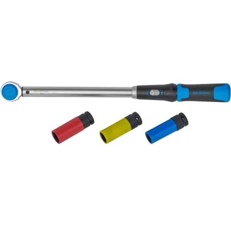 SW-Stahl 03879L Werkstatt Drehmomentschlüssel 1/2 Zoll, 40-200 Nm mit 4 Radmutterneinsätzen (17-19-21 mm), Rechts- und Linksanzug, Pilzkopf für Reifenwechsel – Bild 3