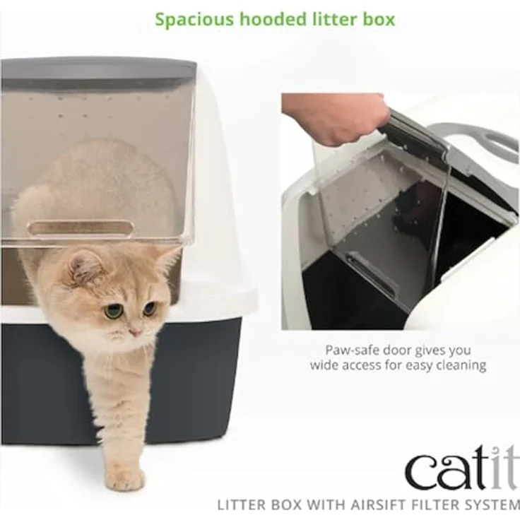 Catit Jumbo Katzentoilette mit Abdeckung, Grau – Bild 2