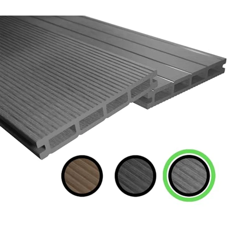 Endorphin Terrassendielen ® WPC Komplettset 20m², hellgrau, witterungsbeständig, rutschfest, pflegeleicht – Bild 8