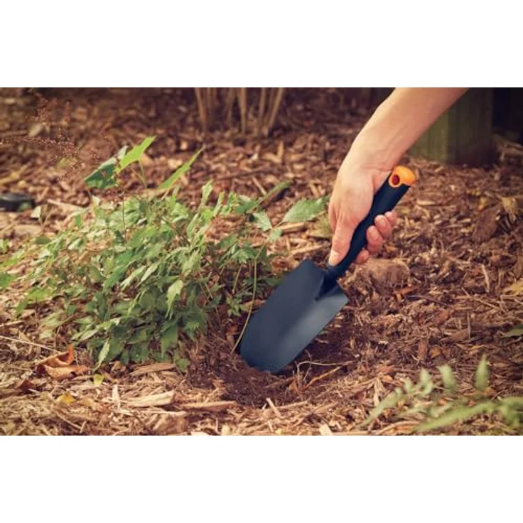 Fiskars Blumenkelle, Für harte Böden, Länge 30 cm, Langlebiger Stahlkopf-Kunststoff Griff, Schwarz-Orange, Ergo, 1027017 – Bild 4