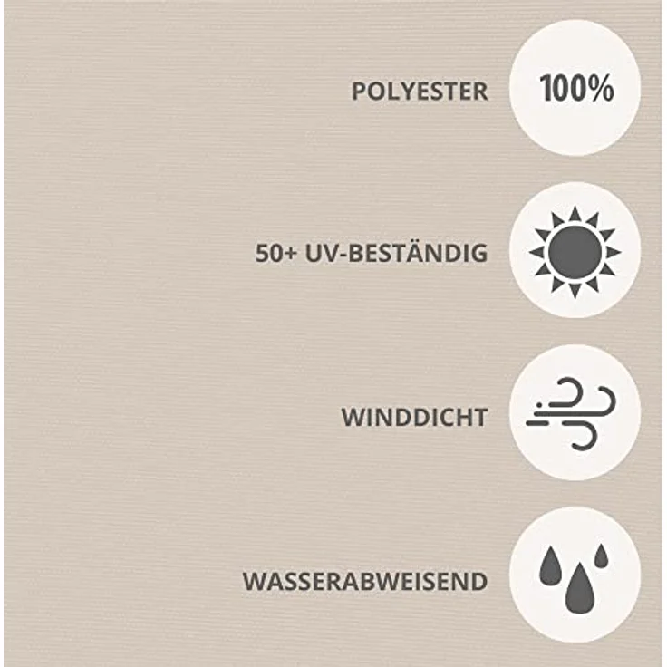 paramondo Außenrollo Senkrechtmarkise 2000, 160 x 250 cm, Beige mit Kassette & Kurbelbedienung, Gestell Anthrazit, UV-Schutz 50+ – Bild 5