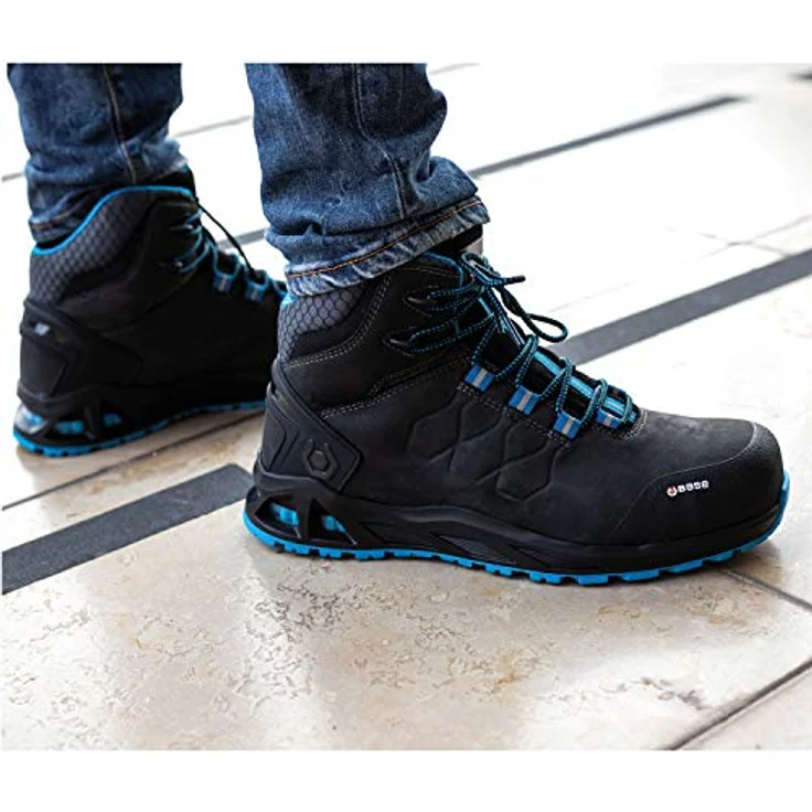 BASE B1001B Sicherheitsstiefel K-Road Top S3, wasserdicht, Aluminium-Schutzkappe, schwarze Größe 44 – Bild 2
