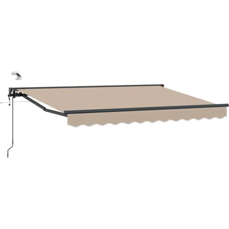 vidaXL Elektrische ausziehbare Markise Beige 2,5 x 2 m, wetterfester Polyesterstoff mit Fernbedienung und manueller Kurbel – Bild 1