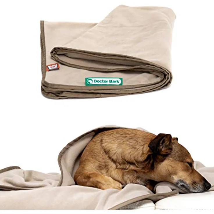 Doctor Bark | kuschelige Hundedecke waschbar bis 95°C, hygienische, weiche Fleecedecke für Sofa und Hundebett, Flauschige Haustierdecke - Made in Germany (XL - 140x100 cm/Beige)