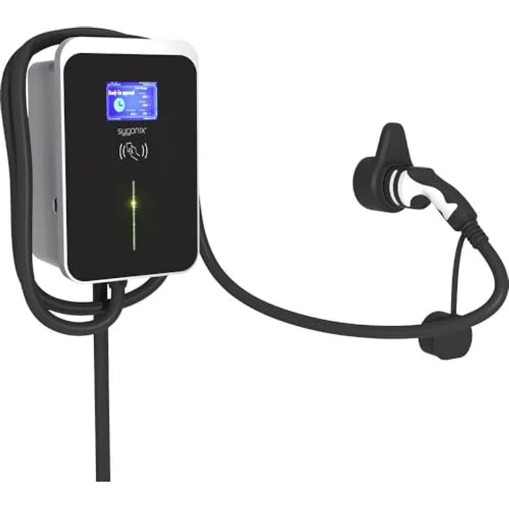 Sygonix Elektroauto Ladestation Wallbox Typ 2 Mode 3, 32 A, 22 kW, App, WiFi, RFID, fest verdrahtet, 5 m Kabel – Bild 1
